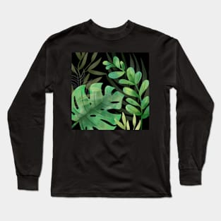 Green Oasis_Black Background Long Sleeve T-Shirt